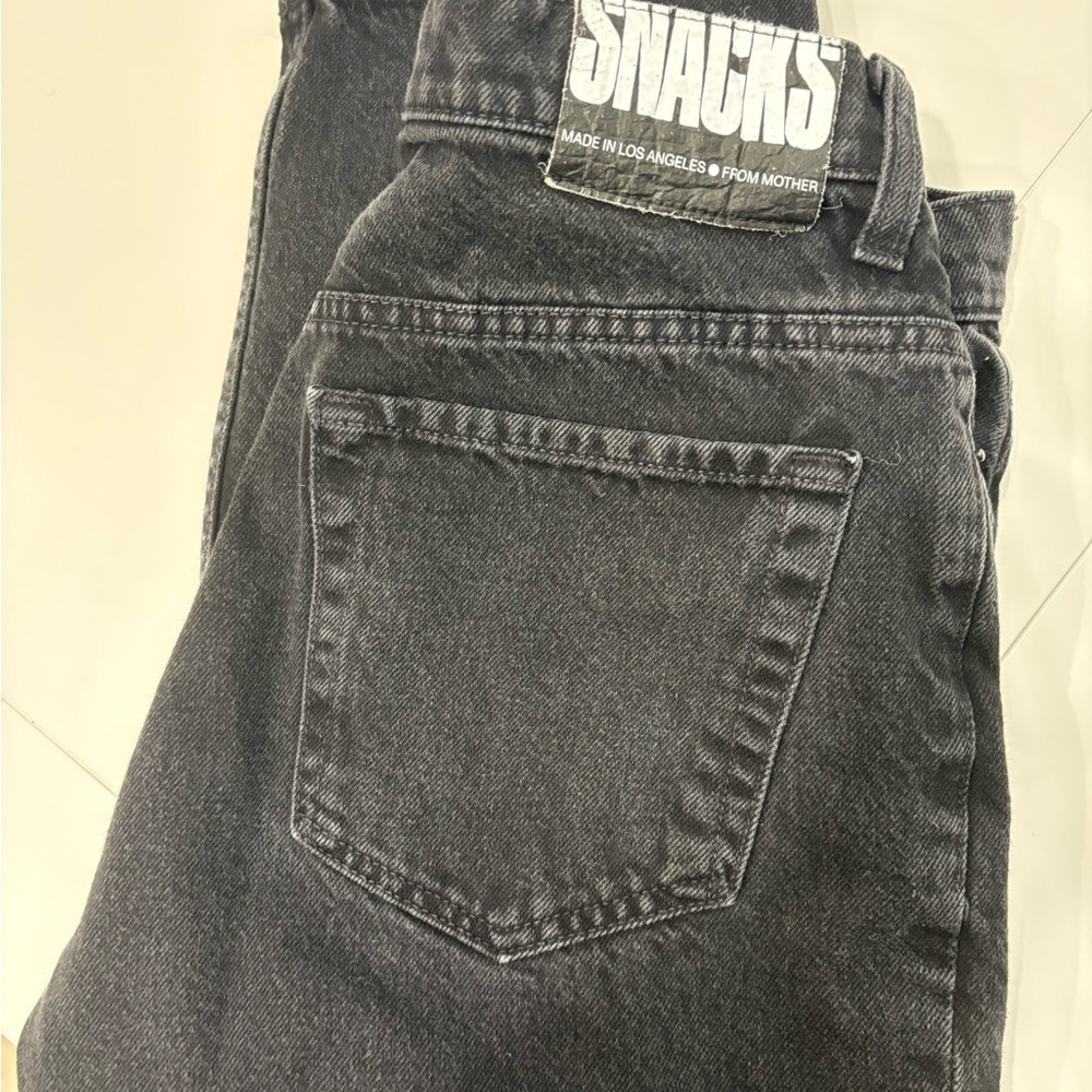 SNACKS by Mother Soft Black Wide Leg Denim Jeans